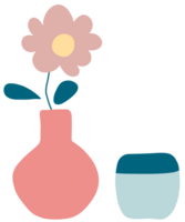blommor och vaser, minimalistisk stil png