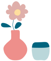 Flowers and vases, minimalist style png