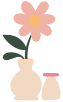 Flowers and vases, minimalist style png