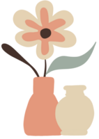 Flowers and vases, minimalist style png