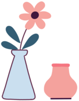 Flowers and vases, minimalist style png