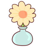 Flowers and vases, minimalist style png