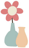 Flowers and vases, minimalist style png