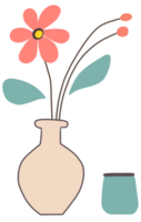 flores y jarrones, minimalista estilo png