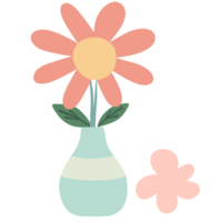 Flowers and vases, minimalist style png