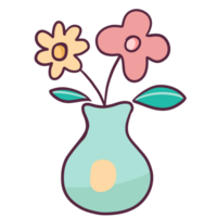 bloemen en vazen, minimalistische stijl png