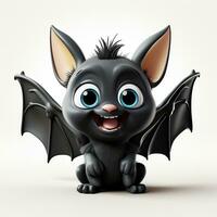 3D cartoon cute bat ai photo