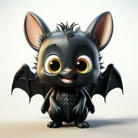 3D cartoon cute bat ai photo