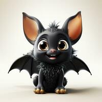 3D cartoon cute bat ai photo