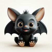 3D cartoon cute bat ai photo