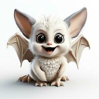 3D cartoon cute bat ai photo