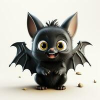 3D cartoon cute bat ai photo