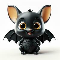 3D cartoon cute bat ai photo