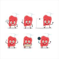 Cartoon character of sirloin with various chef emoticons vector