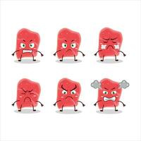 Sirloin cartoon character with various angry expressions vector