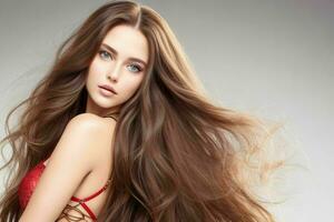 beautiful woman fashion model with long hair. Pro Photo