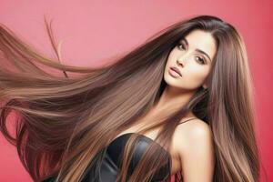 beautiful woman fashion model with long hair. Pro Photo