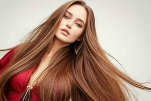 beautiful woman fashion model with long hair. Pro Photo