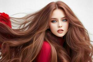 beautiful woman fashion model with long hair. Pro Photo