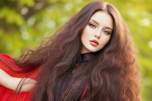 beautiful woman fashion model with long hair. Pro Photo