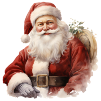 Santa claus Christmas Day Watercolor Sublimation Clipart AI Generative png