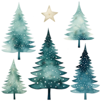 Noël arbre aquarelle transparent Contexte ai génératif png