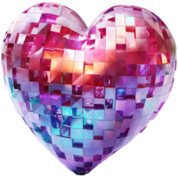 Heart with colorful mosaic on a transparent background AI Generative png