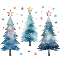 christmas tree watercolor transparent background AI Generative png