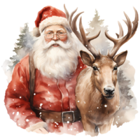 Santa Claus Natale giorno acquerello sublimazione clipart ai generativo png