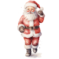 Christmas santa claus character watercolor transparent background AI Generative png