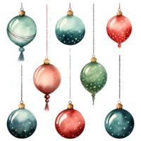 Natal bola, Natal árvore enfeite transparente fundo ai generativo png