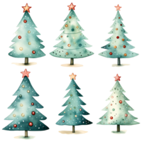 Noël arbre aquarelle transparent Contexte ai génératif png