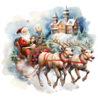 Santa Claus Natale giorno acquerello sublimazione clipart ai generativo png