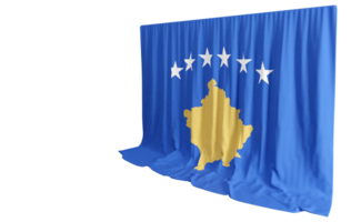 Kosovo bandeira cortina dentro 3d Renderização Kosovo cultural diversidade png