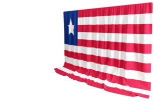 Liberian Flag Curtain in 3D Rendering Showcasing Liberia's Unity png