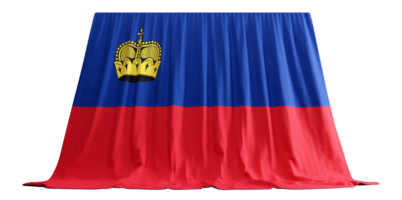 Liechtenstein bandera cortina en 3d representación Liechtenstein natural belleza png