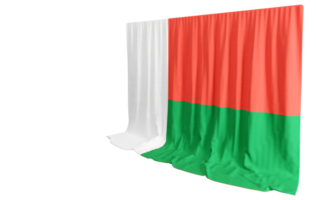 malgaxe bandeira cortina dentro 3d Renderização de madagascar cultural diversidade png