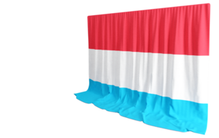 Luxembourg Flag Curtain in 3D Rendering Celebrating Luxembourg's Rich Heritage png