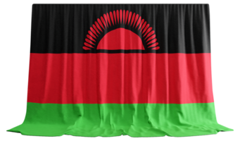 chichewa flagga ridå i 3d tolkning fattande malawis naturlig skönhet png