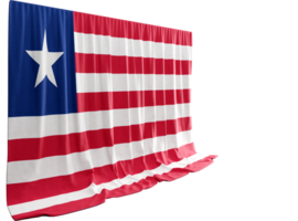 Liberian Flag Curtain in 3D Rendering Showcasing Liberia's Unity png