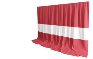 Latvian Flag Curtain in 3D Rendering Embracing Latvia's Cultural Richness png