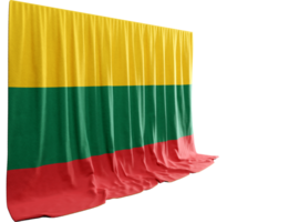 Lituânia bandeira cortina dentro 3d Renderização a comemorar da Lituânia rico herança png