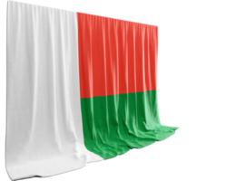 Malagasy Flag Curtain in 3D Rendering Madagascar's Cultural Diversity png