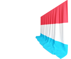 Luxemburgo bandera cortina en 3d representación celebrando de luxemburgo Rico patrimonio png