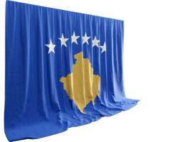 Kosovo bandeira cortina dentro 3d Renderização Kosovo cultural diversidade png