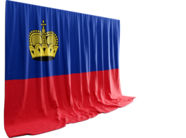 liechtenstein bandeira cortina dentro 3d Renderização Liechtenstein natural beleza png