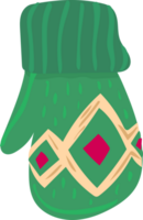 Christmas glove cartoon style illustration. png