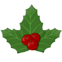 agrifoglio foglia con rosso frutti di bosco su trasparente sfondo png