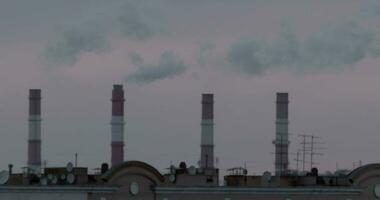 Smoking chimneys and a helicopter video