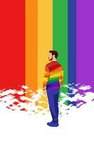 LGBT Rainbow Flat Art Illustration Poster vector